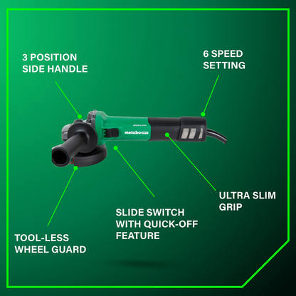 5" 12 Amp AC Brushless Variable Speed Angle Grinder