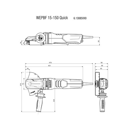 WEPBF 15-150 Quick (613085420) 6" Flat-Head Angle Grinder