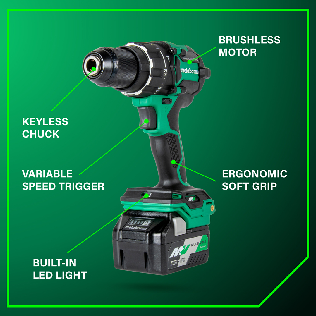 36V MultiVolt™ Cordless Brushless 1/2" Hammer Drill Kit