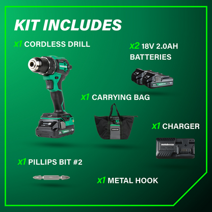 18V MultiVolt™ Cordless Brushless Hammer Drill Kit (2 x 2.0Ah)