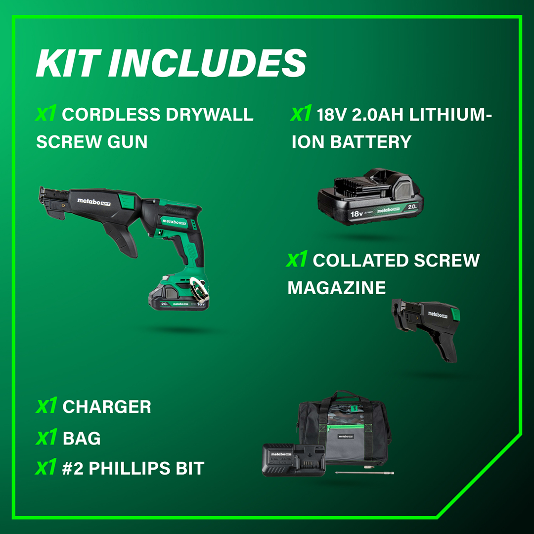 18V MultiVolt™ Cordless Drywall Screw Gun Kit w/ Collated Screw Magazine