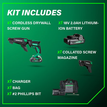 18V MultiVolt™ Cordless Drywall Screw Gun Kit w/ Collated Screw Magazine