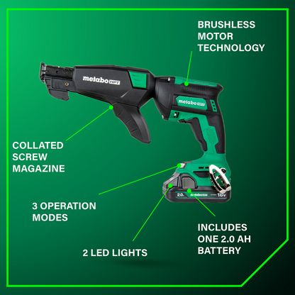 18V MultiVolt™ Cordless Drywall Screw Gun Kit w/ Collated Screw Magazine