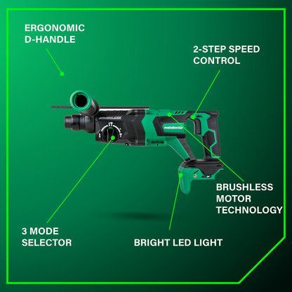 36V MultiVolt™ Brushless 1-1/8" SDS Plus D-Handle Rotary Hammer (Tool Body Only)