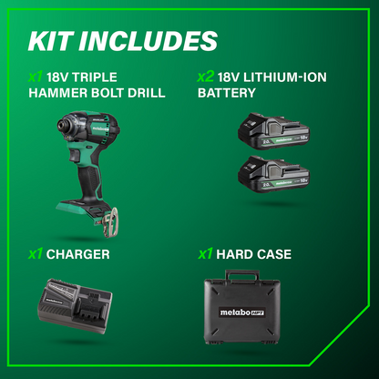 18V MultiVolt™ Cordless Triple Hammer BOLT Impact Driver