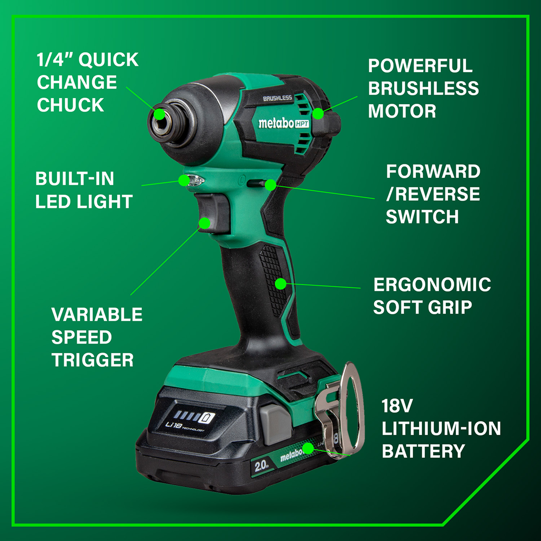 18V MultiVolt™ Cordless Brushless Impact Driver Kit (2.0Ah x 2)