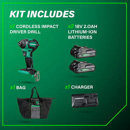 18V MultiVolt™ Cordless Brushless Impact Driver Kit (2.0Ah x 2)