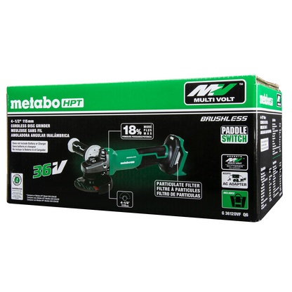 36V MultiVolt™ Brushless 4-1/2 - 5" Variable Speed Paddle Switch Angle Grinder (Tool Body Only)