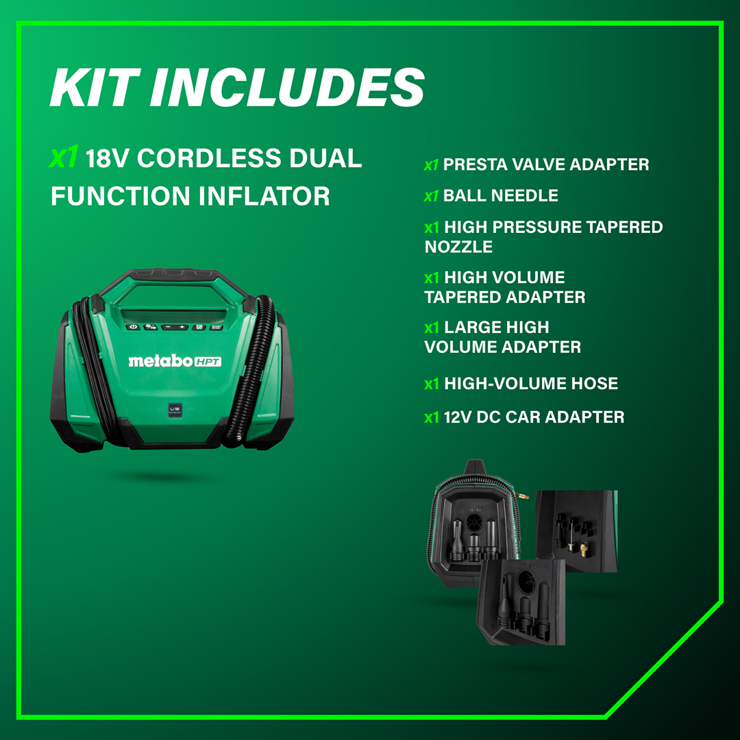18V MultiVolt™ Cordless Dual Function Inflator (Tool Body Only)