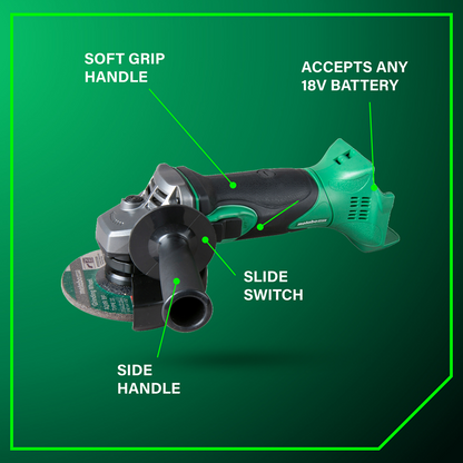 18V 4-1/2 Inch Slide Switch Angle Grinder