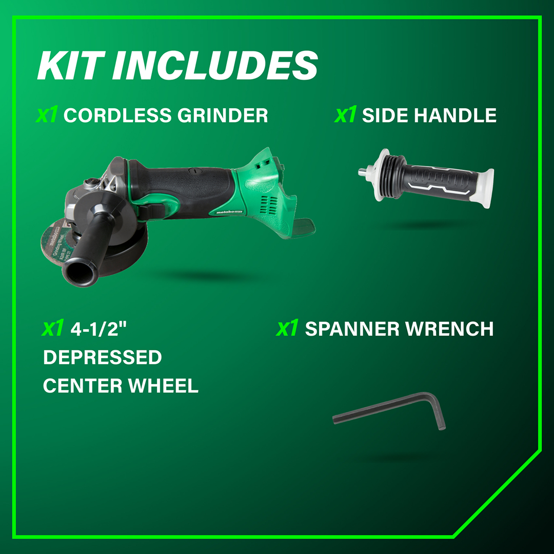 18V 4-1/2 Inch Slide Switch Angle Grinder