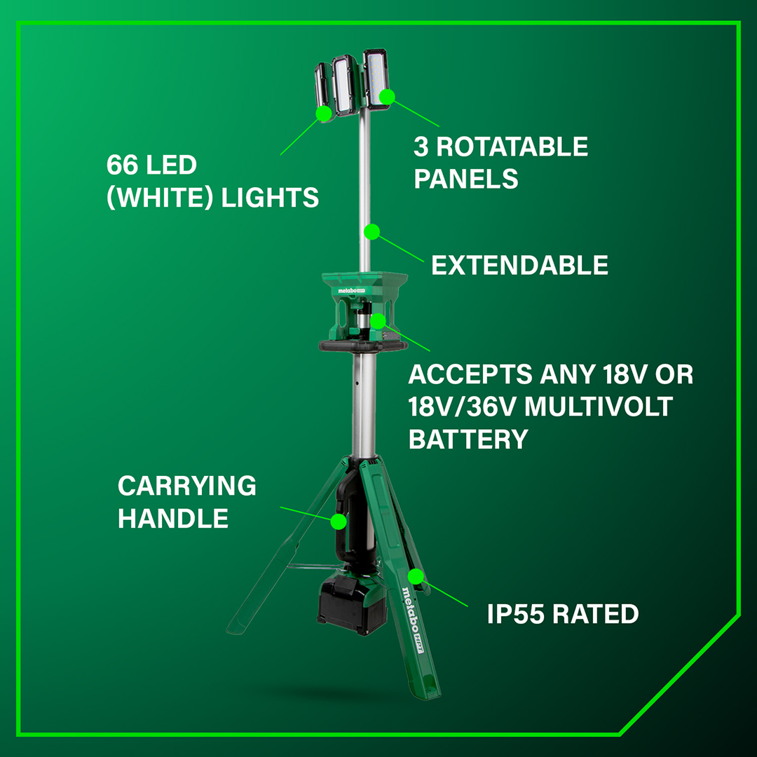 18V MultiVolt™ Cordless 4,000 Lumen LED Tripod Site Light (Tool Body Only)