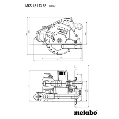 Mks 18 Ltx 58 18V 6.5" Metal Cutting Circular Saw - Bare Tool W/ Guide Rail Adapter, Case Insert