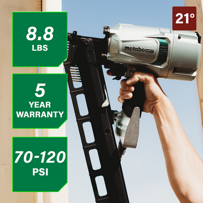 3-1/4 Inch 21° Plastic Collated Framing Nailer Without Depth Adjustment