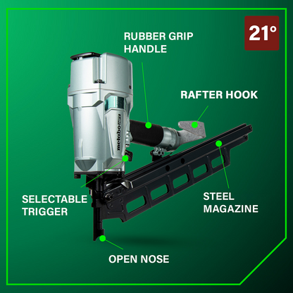 3-1/4 Inch 21° Plastic Collated Framing Nailer Without Depth Adjustment