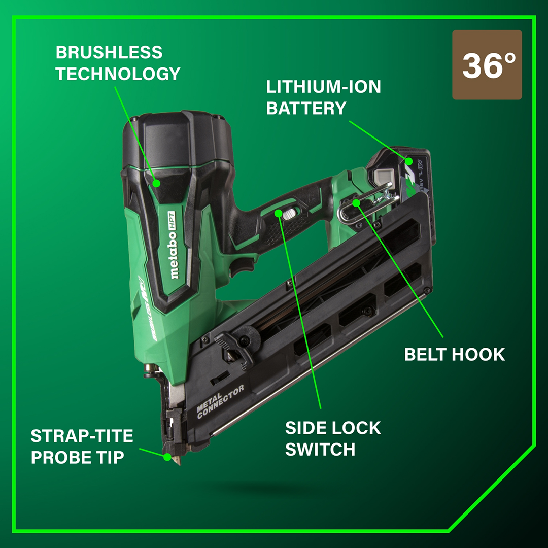 36V Cordless Metal Connector Nailer