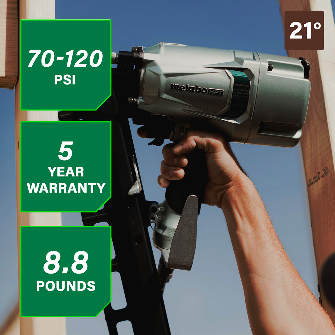 21 Degree 3-1/4 Inch Plastic Collated Framing Nailer