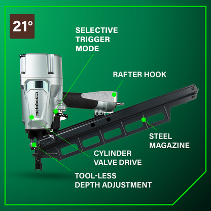 21 Degree 3-1/4 Inch Plastic Collated Framing Nailer