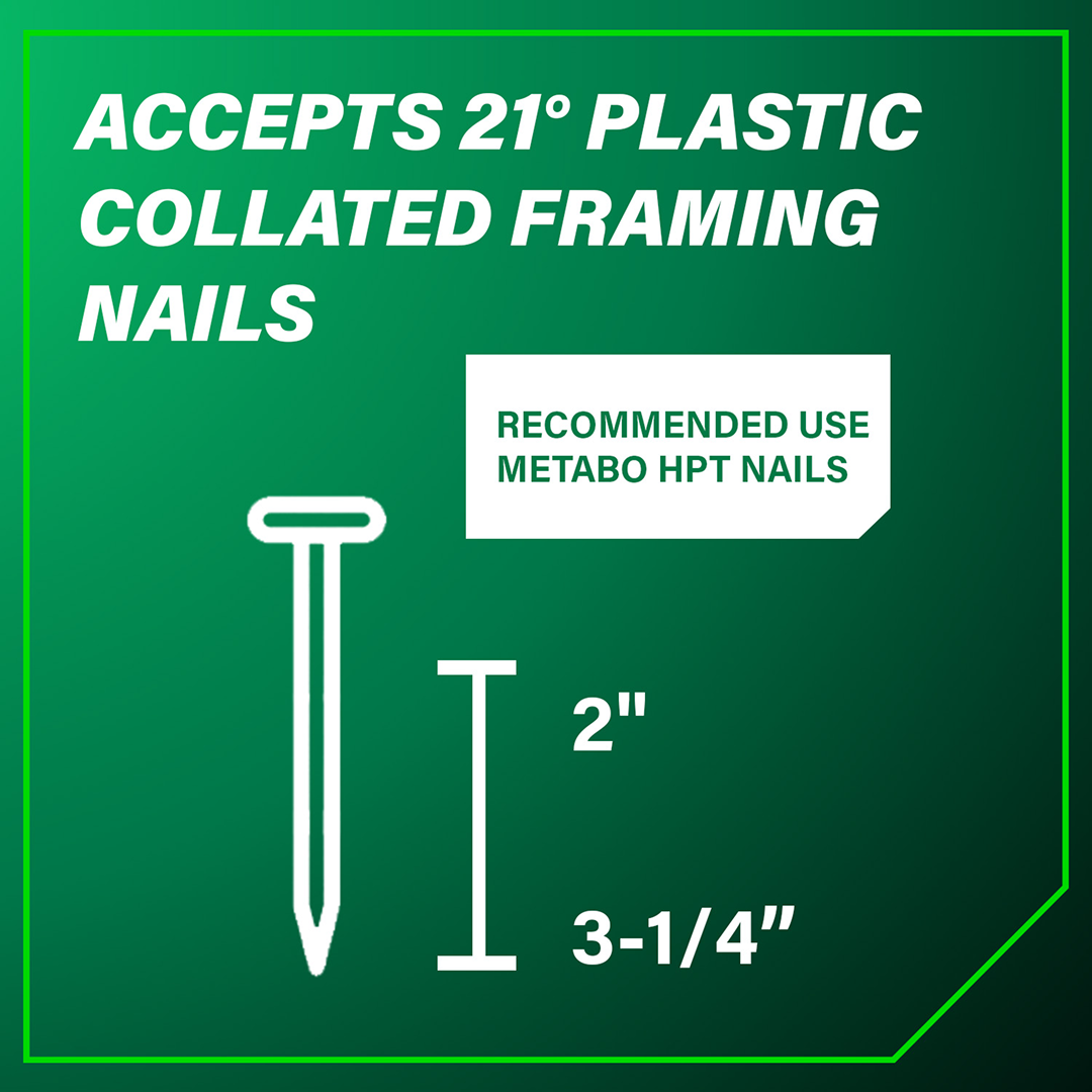 21 Degree 3-1/4 Inch Plastic Collated Framing Nailer