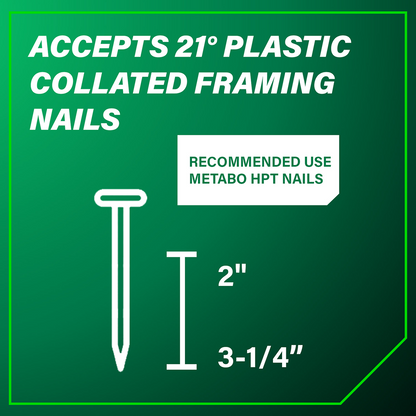 21 Degree 3-1/4 Inch Plastic Collated Framing Nailer