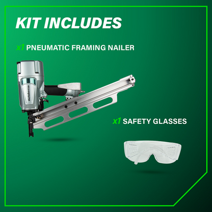 3-1/4" 21-Degree Framing Nailer with Aluminum Magazine