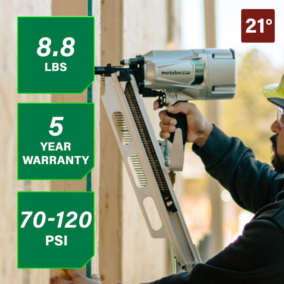 3-1/4" Framing Nailer with Depth Adjustment and Aluminum Magazine