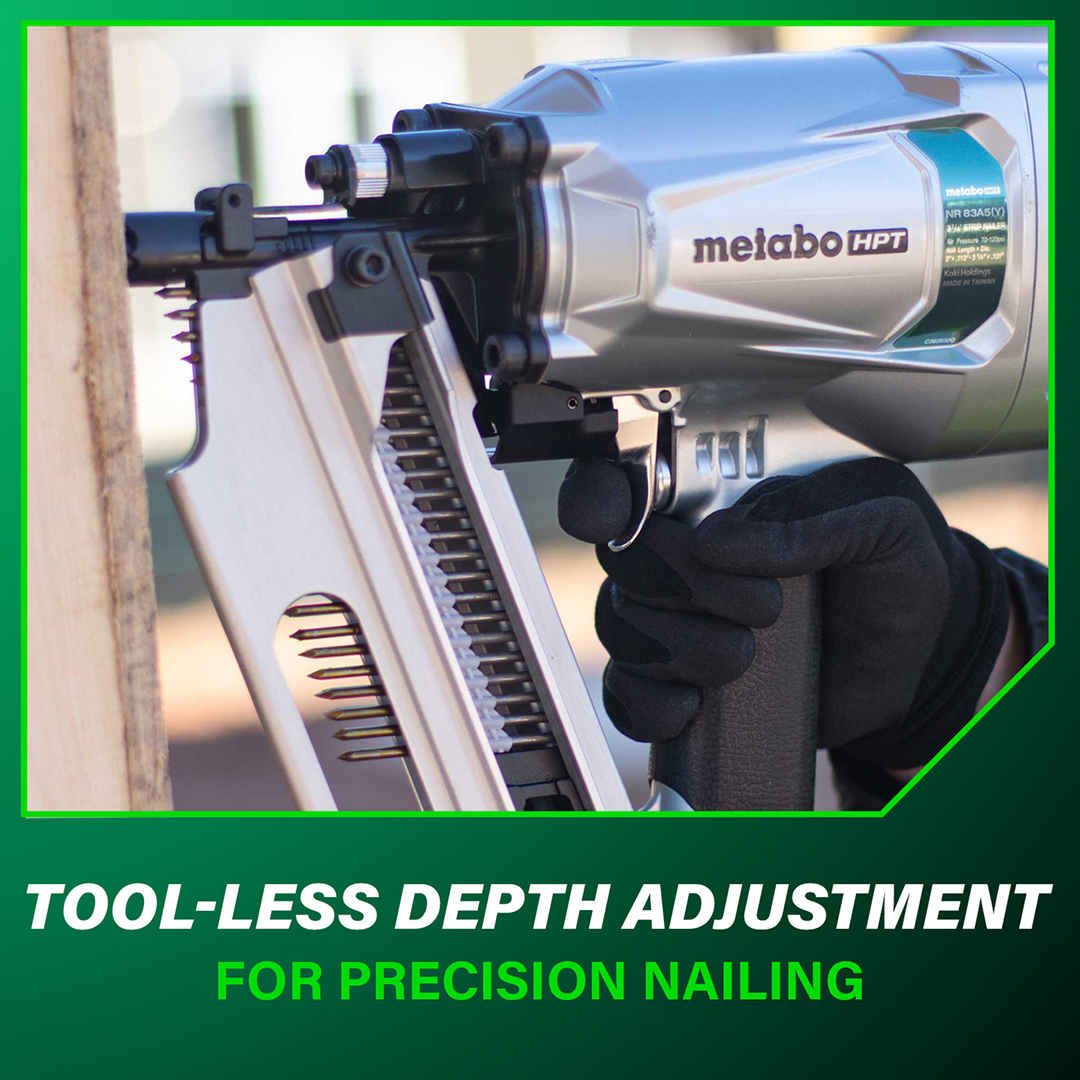 3-1/4" Framing Nailer with Depth Adjustment and Aluminum Magazine
