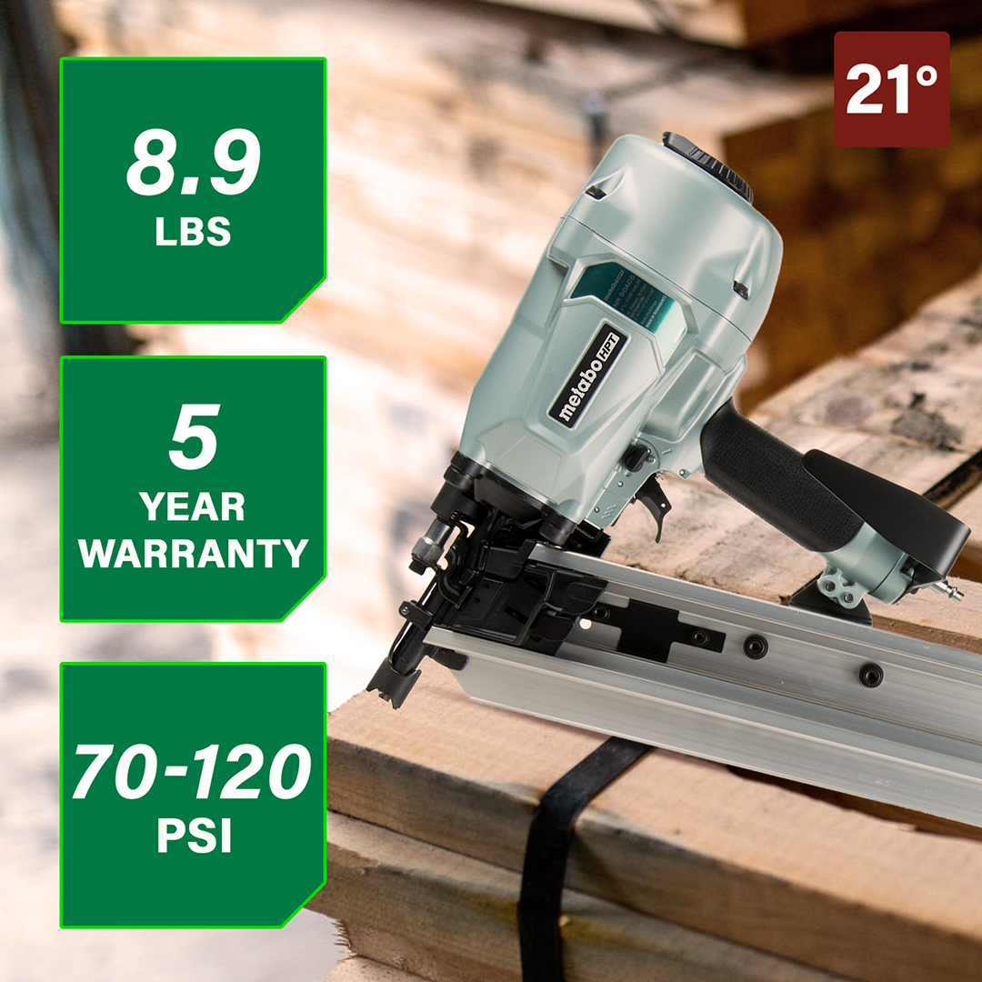 21 Degree 3-1/2 Inch Plastic Collated Framing Nailer