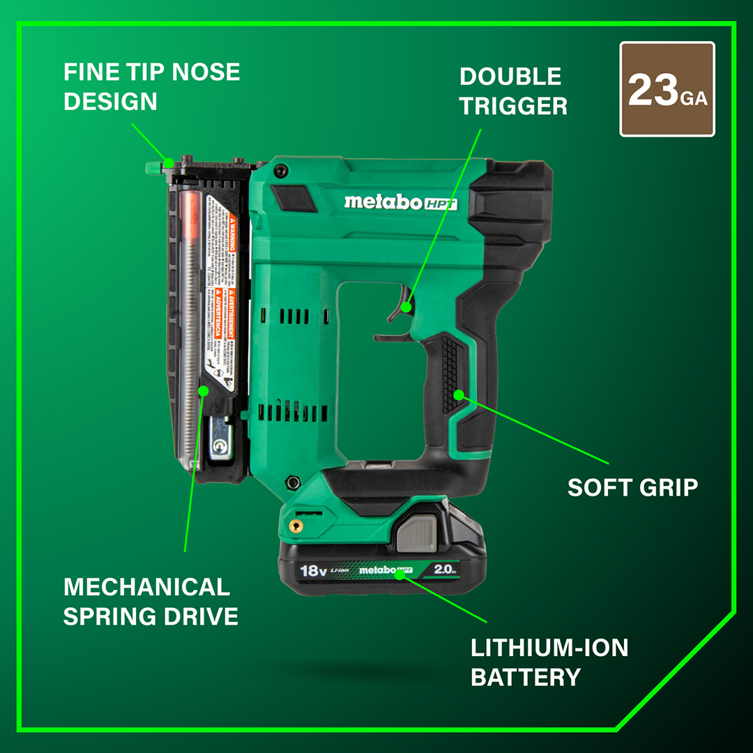18V MultiVolt™ 23-Gauge Pin Nailer (1x2.0Ah)