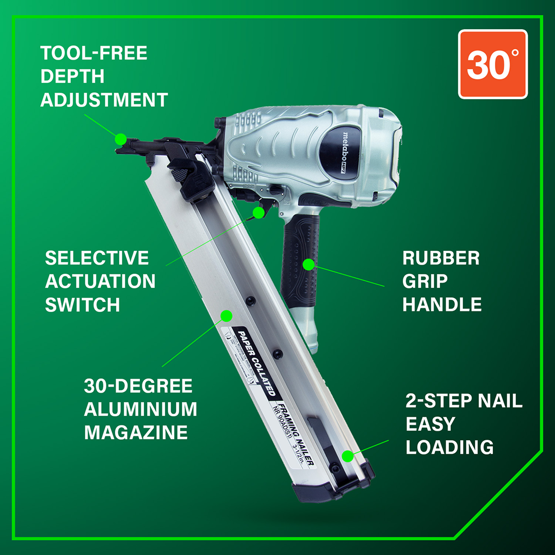 3-1/2 Inch 30° Paper Collated Framing Nailer