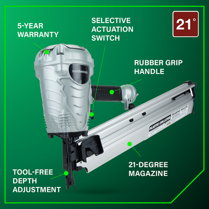 21 Degree Plastic Collated 3-1/2 Inch Framing Nailer