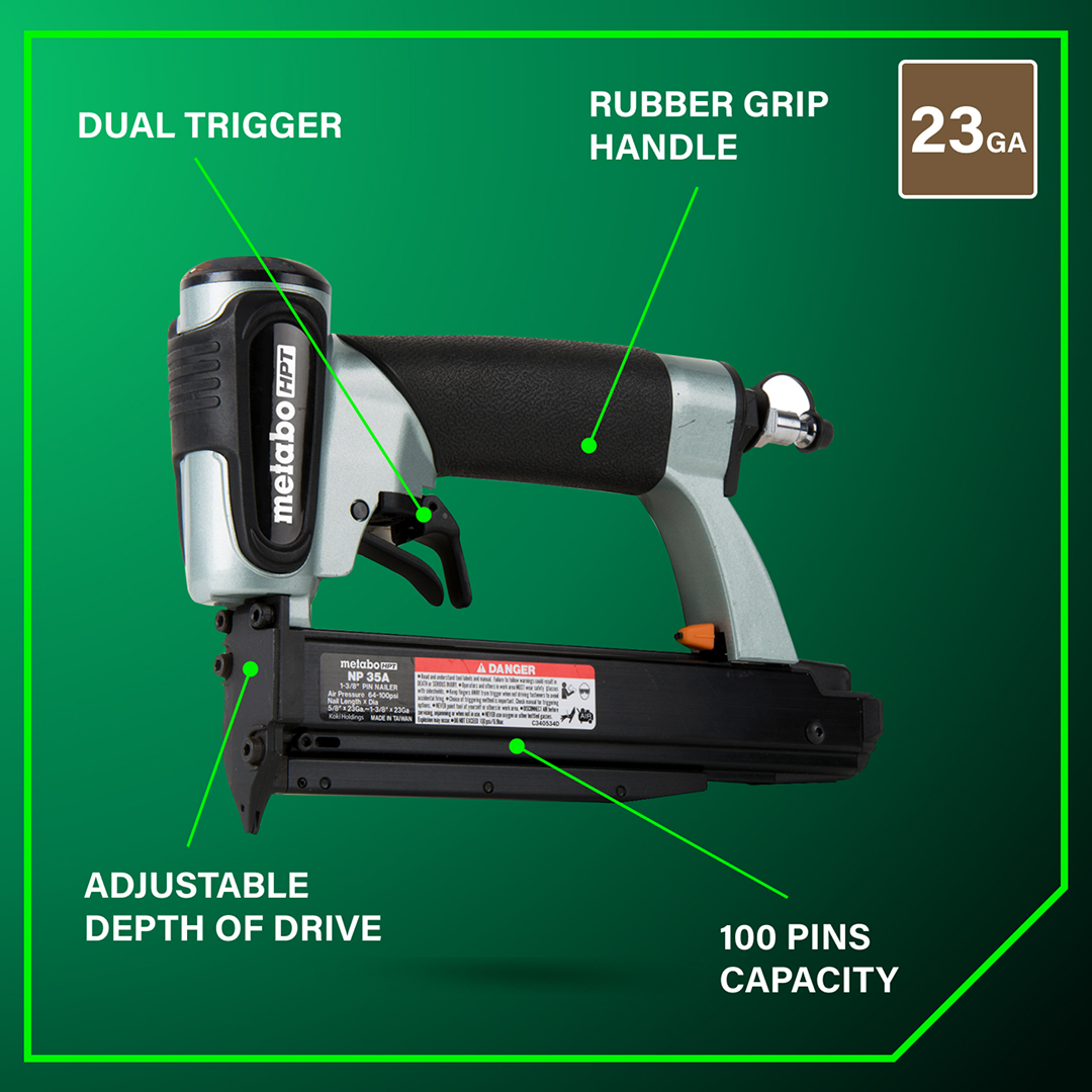 1-3/8 Inch 23 Gauge Micro Pin Nailer