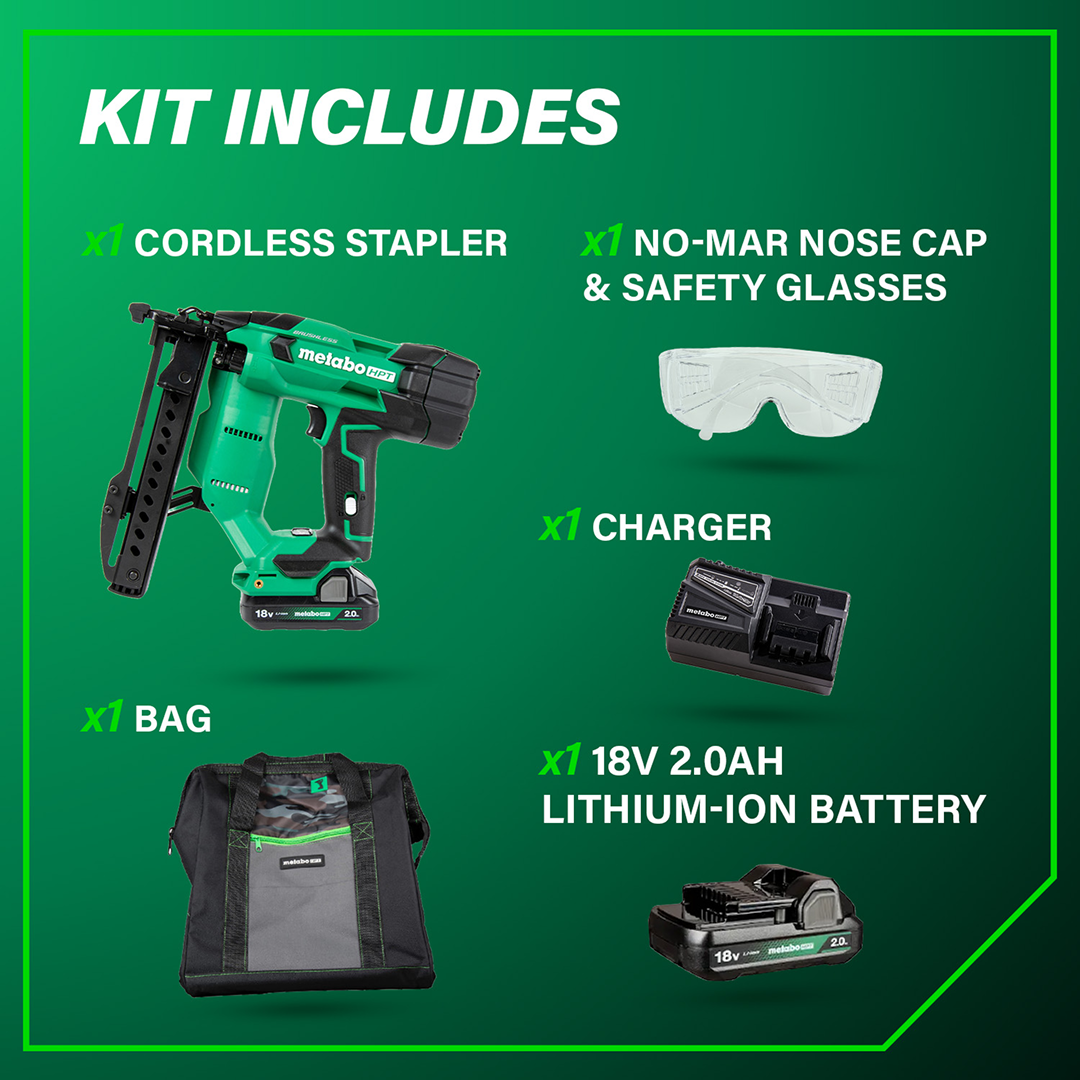 18V MultiVolt™ Brushless 18-Gauge 1/4" Narrow Crown Stapler (1x2.0Ah)