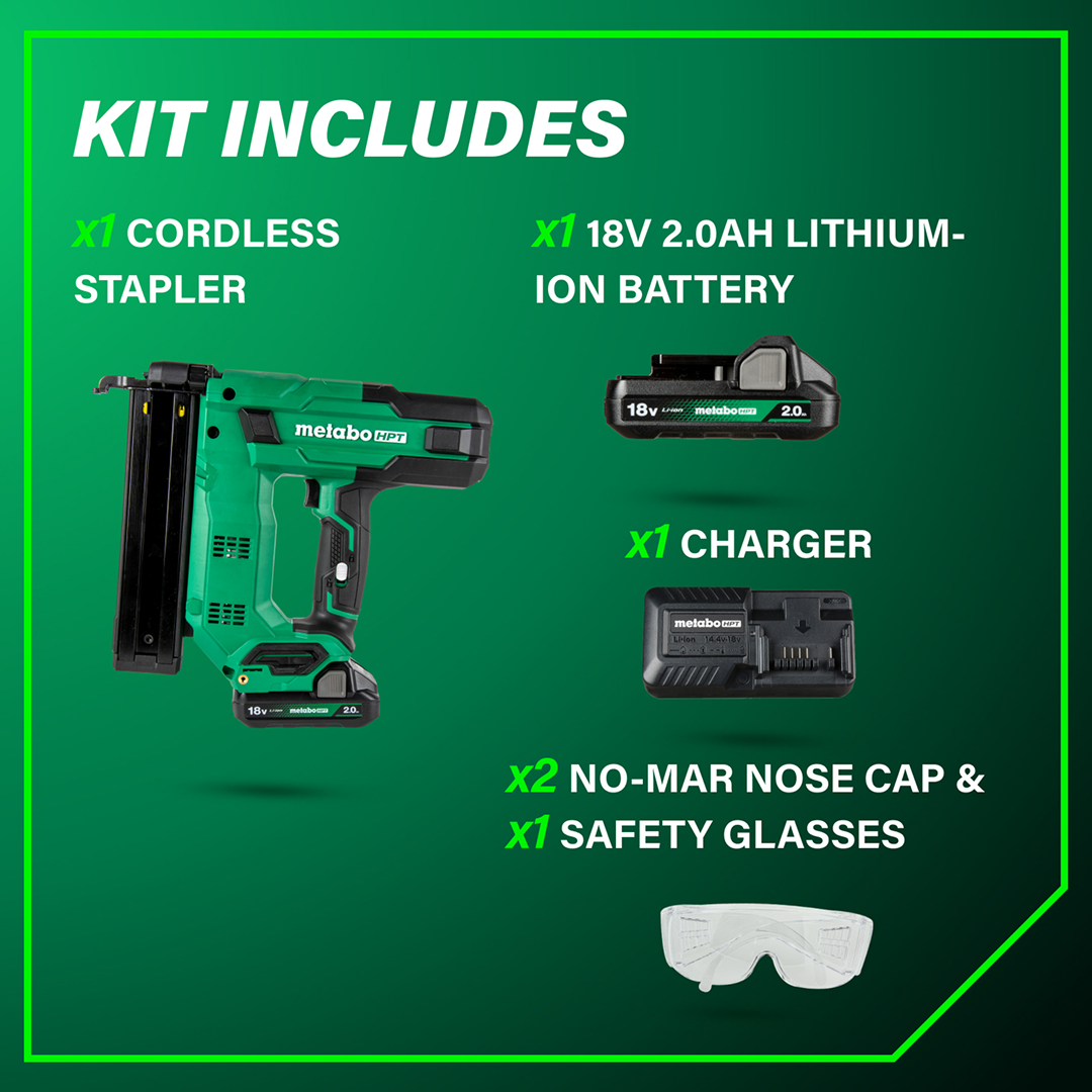 18V MultiVolt™ 18-Ga 1-1/2" Narrow Crown Stapler (1x2.0Ah)