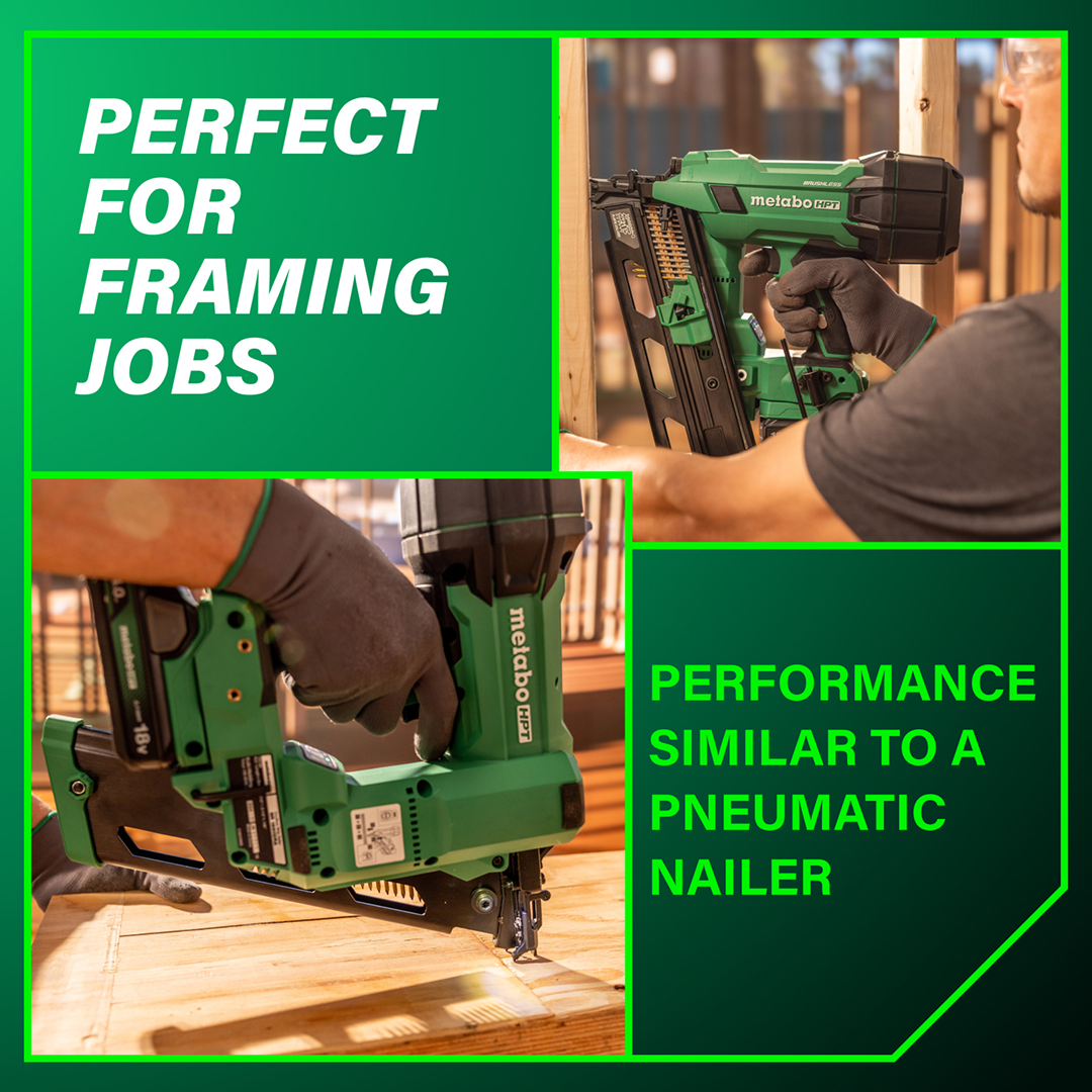 18V MultiVolt Cordless 21° 3-1/2" Plastic Strip Framing Nailer (1x4.0Ah)