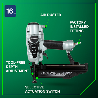 2-1/2 Inch 16 Gauge Finish Nailer with Air Duster