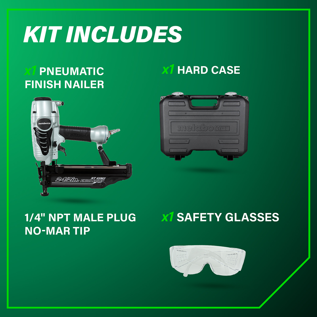 2-1/2 Inch 16 Gauge Finish Nailer with Air Duster