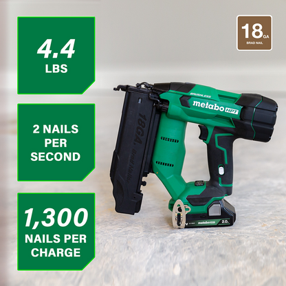 18V MultiVolt™ Brushless 18-Gauge Compact Brad Nailer (1x2.0Ah)