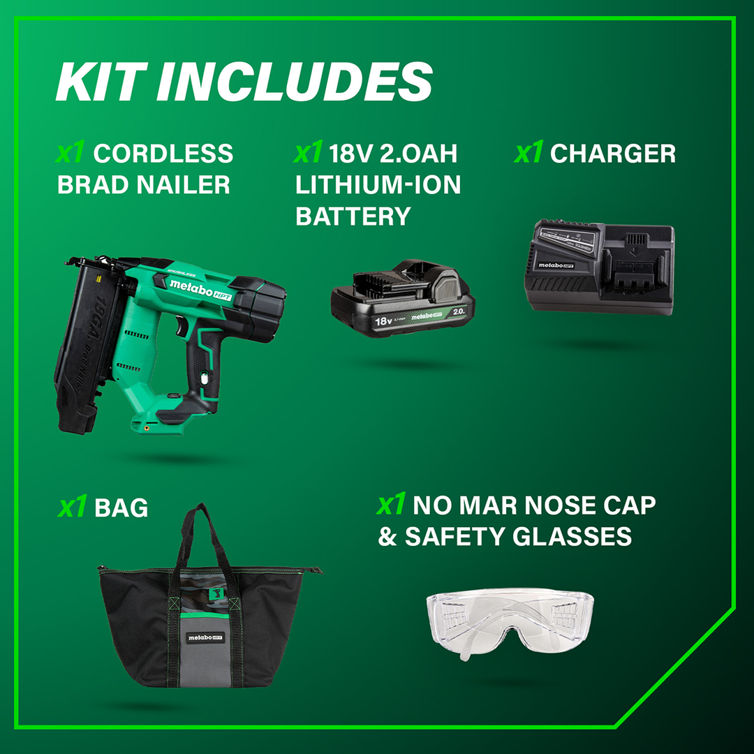 18V MultiVolt™ Brushless 18-Gauge Compact Brad Nailer (1x2.0Ah)