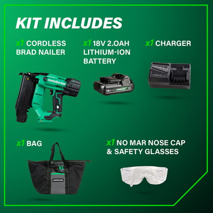 18V MultiVolt™ Brushless 18-Gauge Compact Brad Nailer (1x2.0Ah)