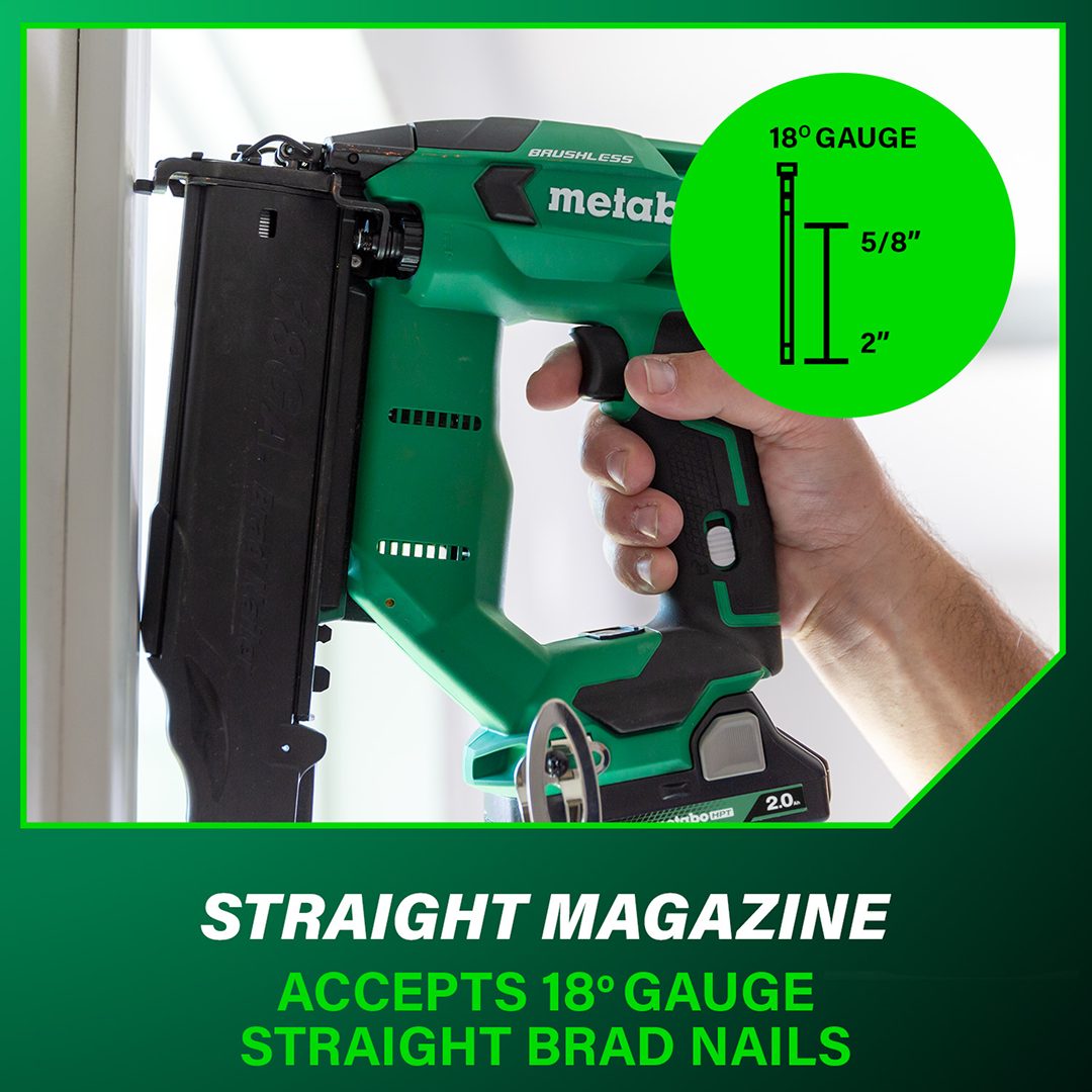 18V MultiVolt™ Brushless 18-Gauge Compact Brad Nailer (1x2.0Ah)
