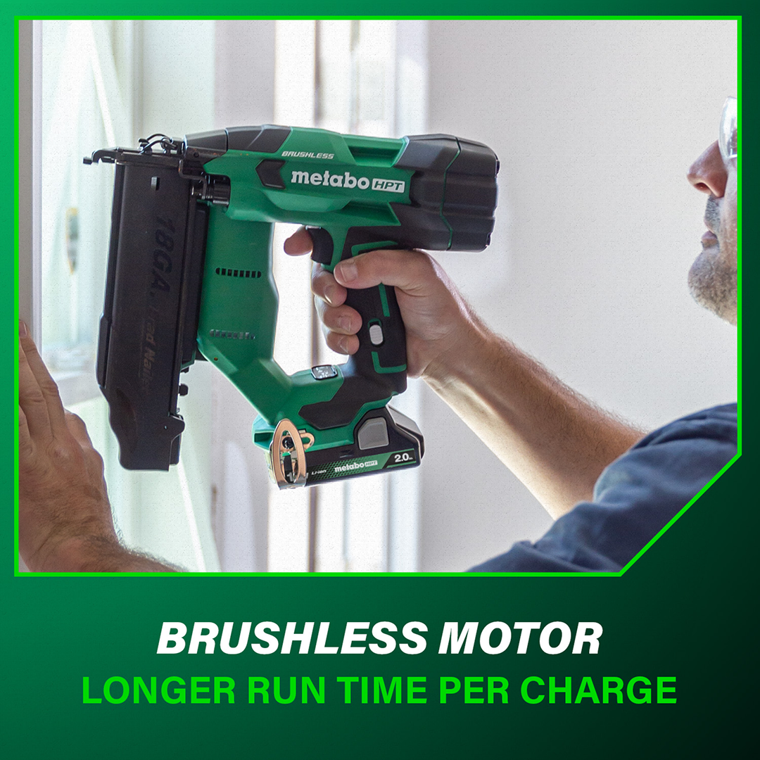18V MultiVolt™ Brushless 18-Gauge Compact Brad Nailer (1x2.0Ah)