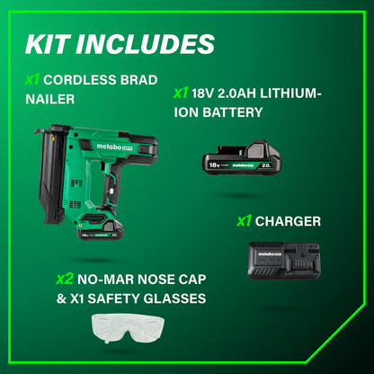 18V MultiVolt™ 18-Gauge Compact Brad Nailer (1 x 2.0Ah)