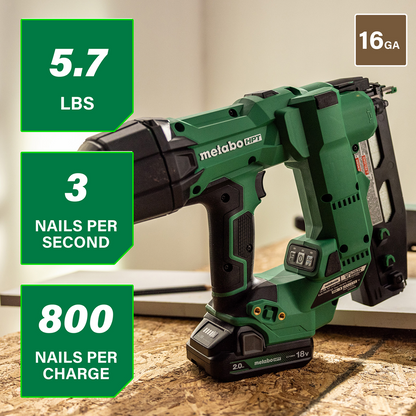 18V MultiVolt™ Brushless Pro 16-GA Straight Finish Nailer (1 x 2.0Ah)