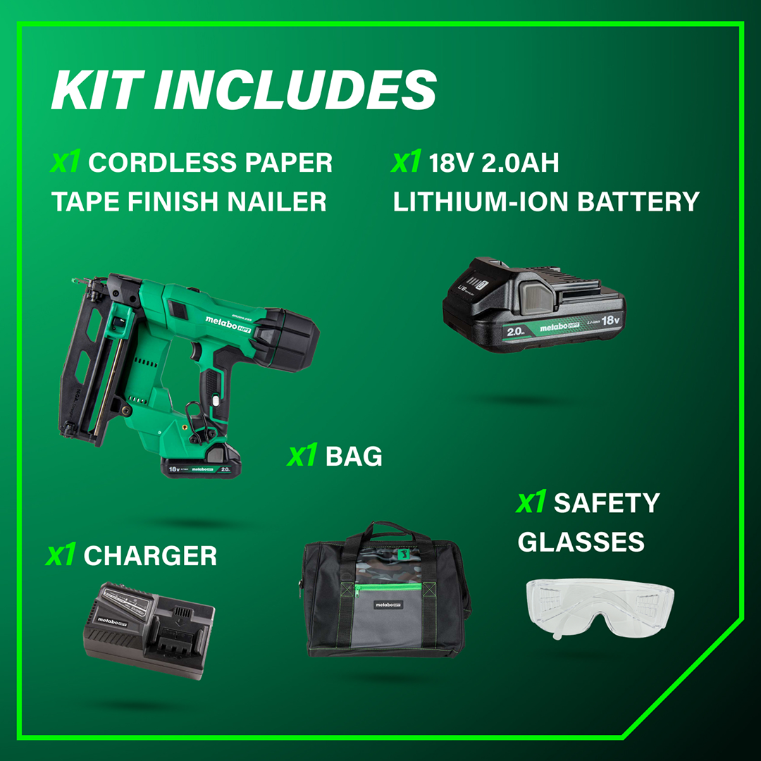 18V MultiVolt™ Brushless Pro 16-GA Straight Finish Nailer (1 x 2.0Ah)