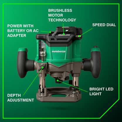 36V Cordless Variable Speed Plunge Router