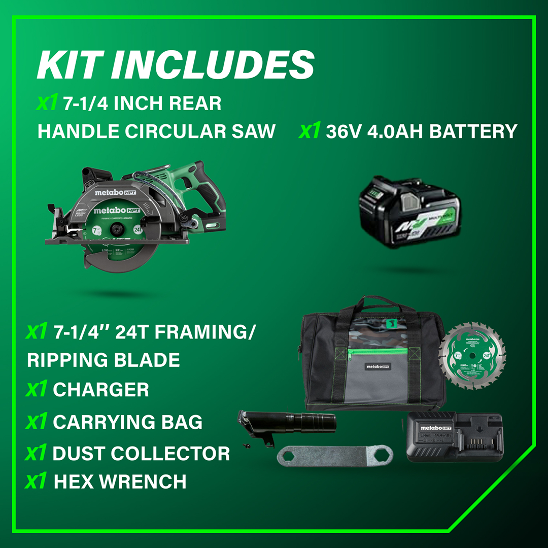 36V MultiVolt 7-1/4 Inch Rear Handle Circular Saw