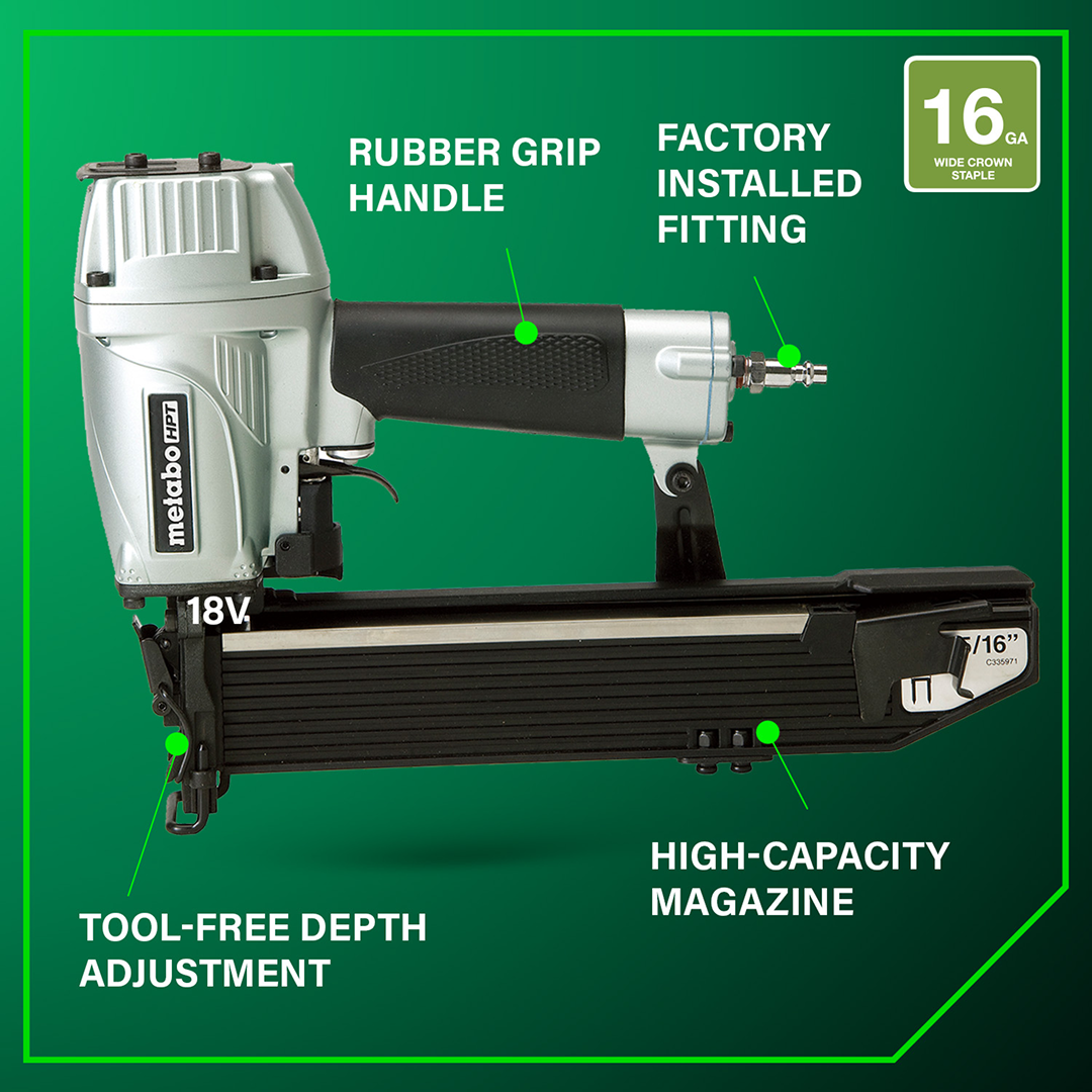 16 Gauge 15/16 Inch Wide Crown Stapler
