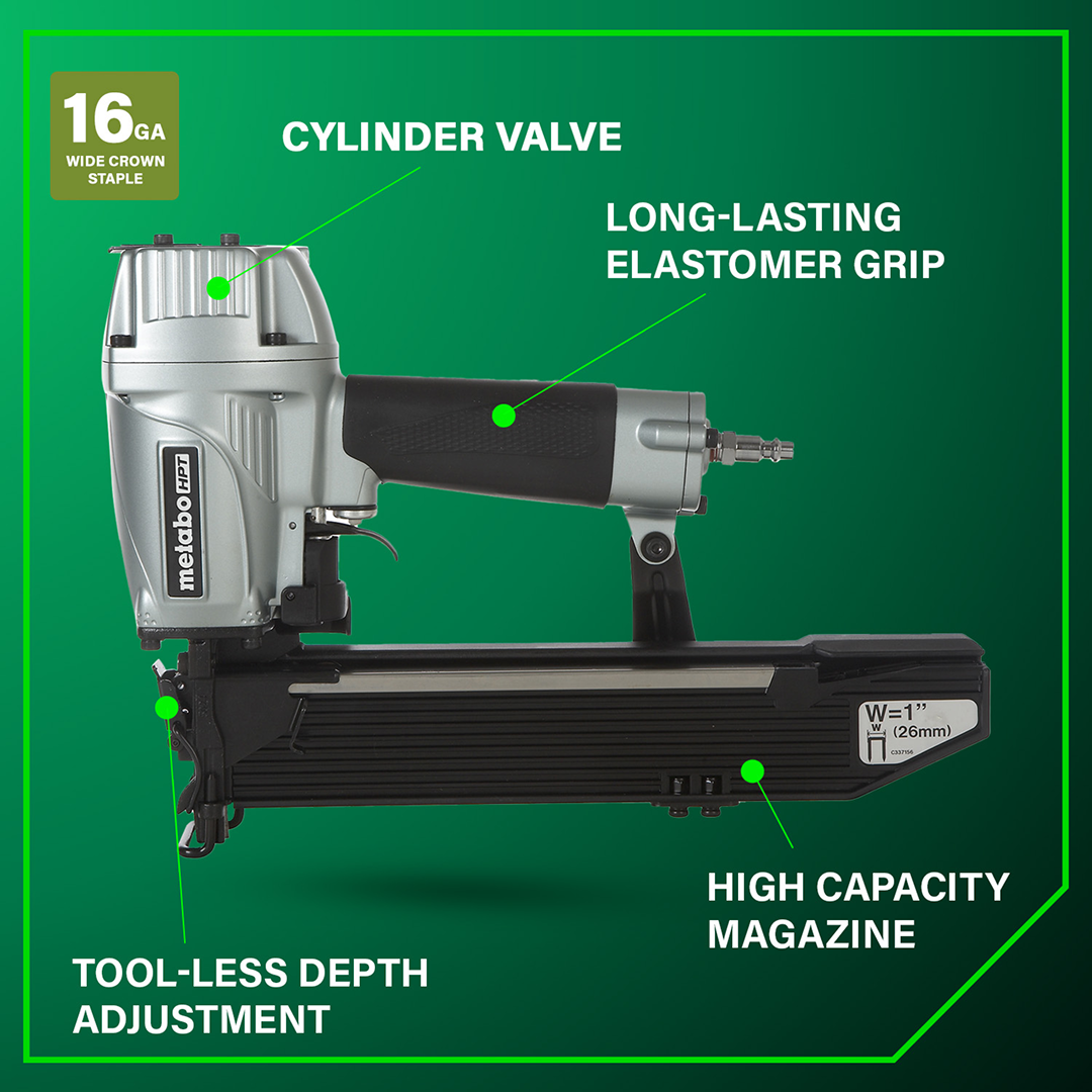 1 Inch 16 Gauge Wide Crown Stapler
