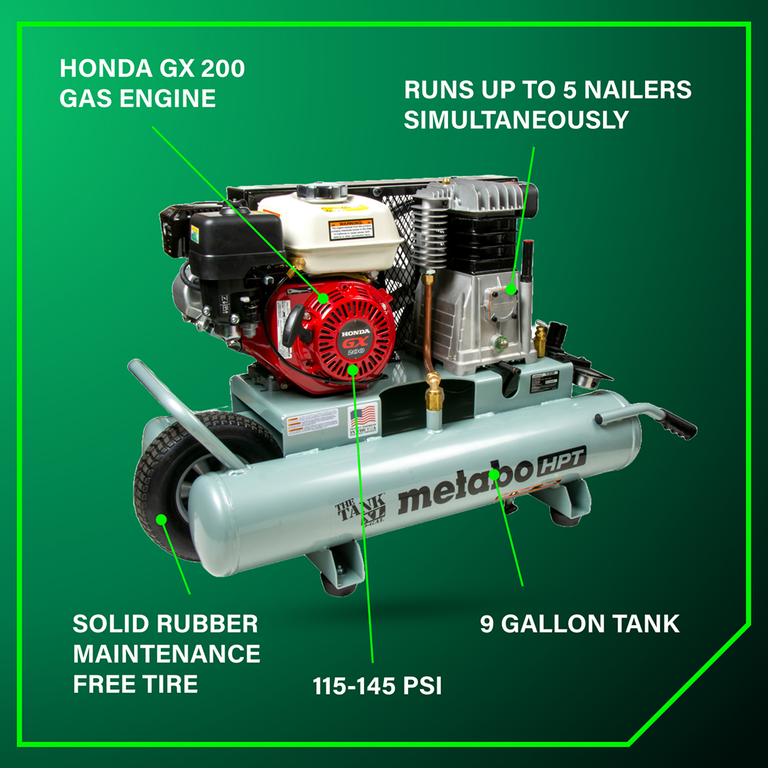 The Tank XL 9-Gallon Gas Wheelbarrow Compressor